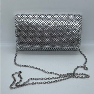 Jessica McClintock Silver Metal Mesh Clutch